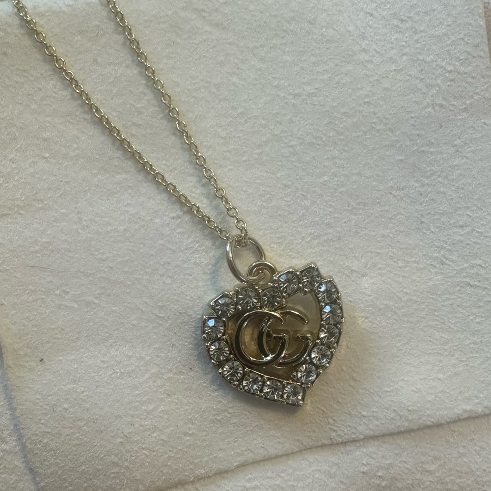Gold and CZ Heart Pendant Necklace repurposed luxury made